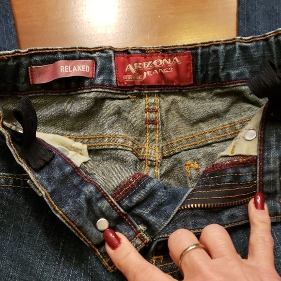 Arizona Relaxed Jeans Adjustable Waist 10 Slim EUC - Picture 2 of 8